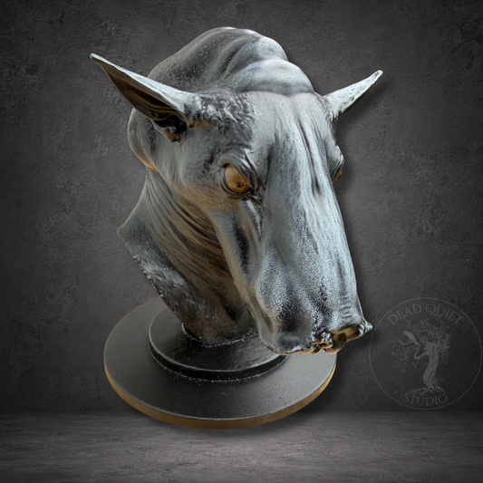 Hammerhead Bat Bust gothic resin sculpture hand painted by Dead Quiet Studio